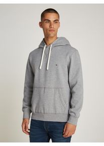 Hoodie Tommy Hilfiger "ESSENTIAL FLEECE", Herren, Gr. S, grau (medium grau heather), Sweatware, Obermaterial: 60% Baumwolle, 40% Polyester, Sweatshirts Hoodie