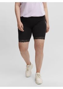 Radlerhose Vero Moda CURVE "VMLENNON CYCLE SHORTS - S GA NOOS CURVE", Damen, Gr. M (46), N-Gr, schwarz, Jersey, Obermaterial: 95% Baumwolle, 5% Elasthan, unifarben, kniefrei, Hosen Radlerhose
