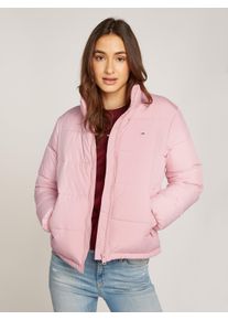 Steppjacke Tommy Jeans "TJW ESSENTIAL PUFFER EXT", Damen, Gr. XS (34), pink (ballet pink), Web, Obermaterial: 100% Polyester. Futter: 100% Polyester. Wattierung: 100% Polyester, unifarben, regular fit kurz, elastischer Bund, Jacken Steppjacke, mit Logostickerei
