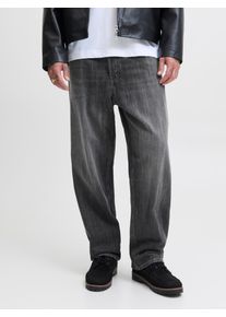 Jack & Jones Relax-fit-Jeans JACK & JONES "JJIALEX mit cleanem Look und Taschenvielfalt", Damen, Gr. 31, L&auml;nge 32, schwarz denim, Denim/Jeans, Obermaterial: 100% Baumwolle, Abriebeffekte, relaxed fit lang, Jeans Relax-fit-Jeans, Baumwolle, relax fit