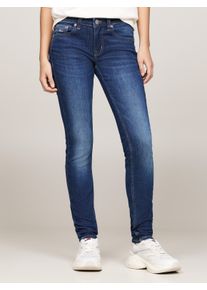 Skinny-fit-Jeans Tommy Jeans "SOPHIE LW SKN", Damen, Gr. 25, L&auml;nge 34, blau (denim schwarz1), Denim/Jeans, Obermaterial: 92% Baumwolle, 4% Elasthan, 4% Polyester, unifarben, skinny fit lang, Jeans Skinny-fit-Jeans, mit Waschung, Logo-Badge, Low Rise