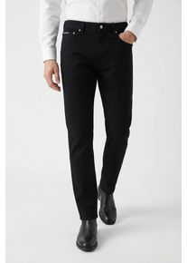 Slim-fit-Jeans Calvin Klein Jeans "SLIM TAPER", Damen, Gr. 36, L&auml;nge 34, ck classic schwarz, Denim/Jeans, Obermaterial: 98% Baumwolle, 2% Elasthan, gerade, unten schmal lang, Jeans Slim-fit-Jeans, mit Markenlabel