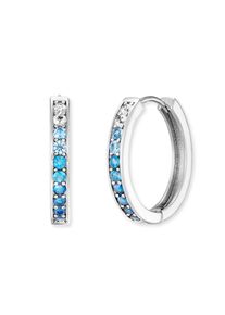 Paar Creolen Engelsrufer "Ocean Shade" Gr. 21, silber (silberfarben, kristallwei&szlig;, aquablau, blau, hellblau, kristallwei&szlig;, aquablau, blau, hellblau), Ohrringe, Damen, 21, Silber 925 (Sterlingsilber), Paar Creolen, Made in Germany - mit Zirkonia (synth.)