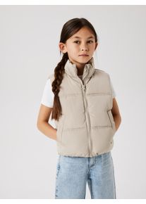 Steppweste name it "NKFMAKET f&uuml;r M&auml;dchen mit Stehkragen und leichter F&uuml;llung", M&auml;dchen, Gr. 134, beige (pure cashmere), Steppware, Obermaterial: 100% Polyester, unifarben, regular fit normal, Westen Steppweste, regular fit, Steppware, unifarben, Stehkragen