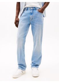 Slim-fit-Jeans Tommy Jeans "Ryan Regular Slim Straight", Herren, Gr. 33, L&auml;nge 34, blau (denim light2), Denim/Jeans, Obermaterial: 81% Baumwolle, 18% Lyocell, 1% Elasthan, unifarben, regular fit lang, Jeans Slim-fit-Jeans, Slim‑Straight‑Jeans aus hochwertigem Denim regul&auml;rer Leibh&ouml;he