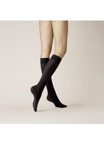 Kniestr&uuml;mpfe Kunert "VELVET 40", Damen, Gr. 35-38, schwarz, Obermaterial: 89% Polyamid, 11% Elasthan, normal, Socken Kniestr&uuml;mpfe, bequemer, druckfreier Wohlf&uuml;hlbund, semi-blickdicht, matt-schimmernd
