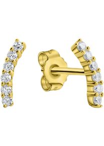 Paar Ohrstecker Firetti "Schmuck Geschenk Gold 375 Ohrschmuck Ohrringe", gold (gelbgoldfarben, kristallwei&szlig;, kristallwei&szlig;), Ohrringe, Damen, Gelbgold 375, Paar Ohrstecker, mit Zirkonia (synth.)