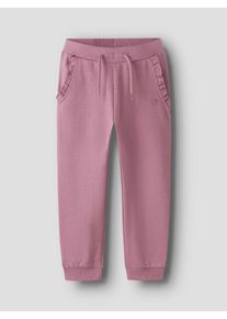 Sweathose name it "NMFVIMA SWE PANT BRU NOOS", M&auml;dchen, Gr. 98, N-Gr, mauve orchid, Sweatware, Obermaterial: 60% Baumwolle, 40% Polyester, unifarben, Basic normal, Hosen Sweathose, mit s&uuml;&szlig;em R&uuml;schendetail