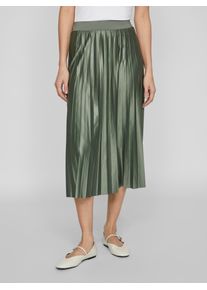 Plisseerock Vila "VINITBAN SKIRT - NOOS", Damen, Gr. XXL (44), laurel wreath, Web, Obermaterial: 96% Polyester, 4% Elasthan, unifarben, regular fit knieumspielend, R&ouml;cke Plisseerock, Materialmix
