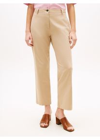 Chinohose Tommy Hilfiger "CO GMD SLIM STRAIGHT CHINO", Damen, Gr. 46, N-Gr, beige, Web, Obermaterial: 65% Baumwolle, 33% Lyocell, 2% Elasthan, unifarben, straight fit lang, Hosen Chinohose, mit mittlerer Leibh&ouml;he