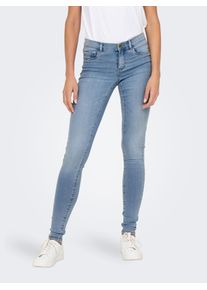 Skinny-fit-Jeans Only "ONLRAIN LIFE REG SKINNY DNM", Damen, Gr. S, L&auml;nge 34, light blau denim, Denim/Jeans, Obermaterial: 53% Viskose, 29% Baumwolle, 17% Polyester, 1% Elasthan, unifarben, skinny fit kn&ouml;chellang, Jeans Skinny-fit-Jeans, mit G&uuml;rtelschlaufen