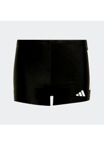 Badehose adidas Performance "3-STREIFEN KIDS BOXER", Jungen, Gr. 176, N-Gr, schwarz-wei&szlig; (schwarz, wei&szlig;), Obermaterial: 78% Polyamid, 22% Elasthan, Badehosen Badehose