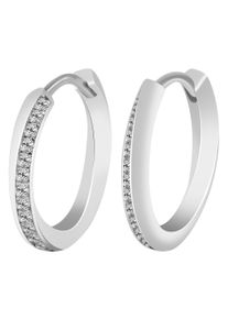 Adelia&acute;s Paar Creolen ADELIA&acute;S "Damen Ohrringe &iquest; Klappcreole aus 925 Silber mit Zirkonia", silber, Ohrringe, Damen, Silber 925 (Sterlingsilber), Paar Creolen