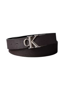Lederg&uuml;rtel Calvin Klein "CK BUCKLE TUMBLED 35MM ADJ/REV", Herren, Gr. 90, schwarz, ck schwarz braun, brushed nic, Web, Rindsleder, unifarben, G&uuml;rtel Lederg&uuml;rtel, Umkehrbar