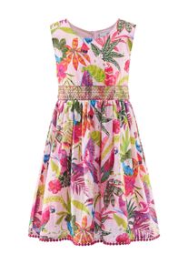 Sommerkleid happy girls, M&auml;dchen, Gr. 110, N-Gr, rosa (rose), Web, Obermaterial: 100% Baumwolle. Futter: 100% Baumwolle, bedruckt, regular fit kniebedeckend, Rundhals, Kleider Sommerkleid