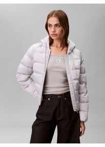 Steppjacke Calvin Klein Jeans, Damen, Gr. XXL (46), quiet gray, Web, Obermaterial: 60% Polyester, 40% Polyamid, unifarben, regular fit taillenbedeckt, Rundhals, eingesetzt gerader Abschluss, Jacken Steppjacke, Regular fit mit Rundhalsausschnitt