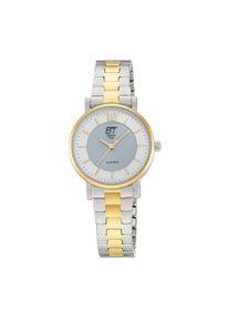 Solaruhr ETT, silbergoldfarben, Armbanduhren, Damen, Solaruhr, Armbanduhr, Damenuhr, Partneruhr, Edelstahlarmband