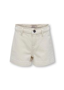 Jeansshorts KIDS Only "KOGCOMET WIDE DNM ECRU SHORTS PIM", Jungen, Gr. 164, N-Gr, ecru, Denim/Jeans, Obermaterial: 100% Baumwolle, unifarben, bequem ca. Mitte Oberschenkel, Jeans Jeansshorts