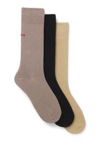 Businesssocken HUGO UNDERWEAR "3P RS UNI CC", Damen, Gr. 43-46, light, pastel braun 237, Baumwollmischung, elastisch, Socken Businesssocken, mit kontrastfarbenen HUGO Logo-Schriftzug