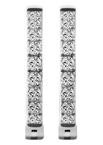 Adelia&acute;s Paar Creolen ADELIA&acute;S "Damen Ohrringe &iquest; Klappcreole aus Edelstahl mit Strass Steinchen", silber, Ohrringe, Damen, Edelstahl, Paar Creolen