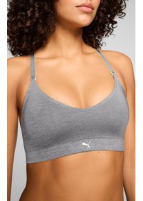 Bustier Puma "Puma WOMEN 3D KNIT SPORT TRIANGLE TOP", Damen, Gr. XL, N-Gr, grau melange, Single Jersey, Obermaterial: 65% Polyamid, 24% Polyester, 11% Elasthan, BHs Bustier, wendbare und verstellbare Tr&auml;ger f&uuml;r einen personalisierten Look