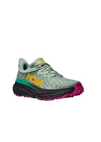Trailrunningschuh Hoka One One "Challenger 7", Damen, Gr. 36,5, aloe vera, schwarz, Synthetik, Textil, Schuhe Trailrunningschuh