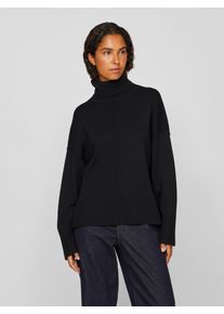Rollkragenpullover Vila "VIOSTRIA ROLLNECK L/S KNIT TOP-NOOS", Damen, Gr. XL, schwarz (schwarz beauty), Strick, Obermaterial: 70% Viskose, 30% Polyester, unifarben, regular fit h&uuml;ftlang, Rundhals, Rippstrickb&uuml;ndchen, Pullover Rollkragenpullover