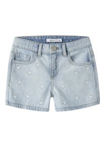 Jeansshorts name it "NKFBELLA REG DNM SHORTS 3674-BE NOOS", Jungen, Gr. 116, N-Gr, light blau bleached denim detail:stars, Denim/Jeans, Obermaterial: 100% Baumwolle, Abriebeffekte, bestickt, regular fit kurz, Jeans Jeansshorts, Baumwolle, verstellbarer Bund, bestickte Details