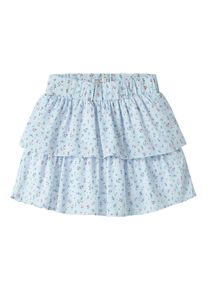 Volantrock name it "NKFVINAYA SKIRT FFF NOOS", M&auml;dchen, Gr. 152, ice water aop:small floral, Web, Obermaterial: 98% Polyester, 2% Elasthan, bedruckt, kurz, R&ouml;cke Volantrock, Kunstfaser, Stretch, Allover Druck