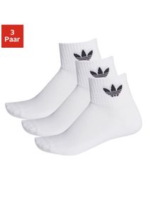 Sportsocken adidas originals "MIDCUT CREW SOCKEN, 3 PAAR", Herren, Gr. S (37/39), wei&szlig; (wei&szlig;, wei&szlig;, schwarz), Obermaterial: 65% Baumwolle, 32% Polyester, 2% Elasthan, 1% Polyamid, uni, Socken Sportsocken, Topseller