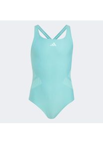 Badeanzug adidas Performance "LOGO KIDS MIT C-F&Ouml;RMIGEM R&Uuml;CKENAUSSCHNITT", M&auml;dchen, Gr. 140, N-Gr, mint ton, Obermaterial: 78% Polyester, 22% Elasthan, Badeanz&uuml;ge Badeanzug