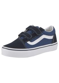 Sneaker Vans "UY Old Skool V", M&auml;dchen, Gr. 27, blau, Leder, Textil, kontrastfarbene Details, mehrfarbig, Schuhe Sneaker, mit klassischer Logo-Flag