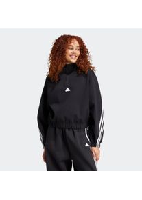 Sweatjacke adidas Sportswear "FUTURE ICONS 3-STREIFEN 1/4 ZIP OBERTEIL", Damen, Gr. XL, schwarz, Obermaterial: 64% Baumwolle, 36% Polyester, angesetztes B&uuml;ndchen, Sweatjacken Sweatjacke