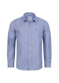 N&uuml;bler Trachtenhemd N&Uuml;BLER "Trachtenhemd Langarm Sepp", Herren, Gr. XXL, EURO, blau, Obermaterial: 55% Baumwolle CO. 45% Polyester PES., Hemden Trachtenhemd