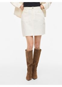 Jeansrock Vila "VIKAJA JAF LBD DENIM SKIRT- NOOS", Damen, Gr. 38, cloud dancer, Denim/Jeans, Obermaterial: 99% Baumwolle, 1% Elasthan, unifarben, figurbetont kurz, R&ouml;cke Jeansrock