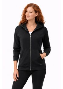 Sweatjacke LPO "Alea WMN", Damen, Gr. 40/42 (M), schwarz, 49% Polyester; 43% Modal; 8% Elasthan, Sweatjacken Sweatjacke, auch in Gro&szlig;en Gr&ouml;&szlig;en erh&auml;ltlich