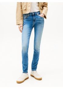 Skinny-fit-Jeans Tommy Jeans "SOPHIE LOW WAIST SKN", Damen, Gr. 29, L&auml;nge 28, blau (denim medium), Denim/Jeans, Obermaterial: 92% Baumwolle, 6% Elastomultiester, 2% Elasthan, skinny fit lang, Jeans Skinny-fit-Jeans, mit niedriger Leibh&ouml;he, Stretch-Denim