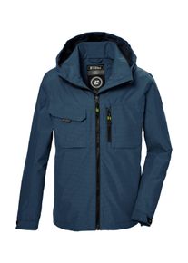 Funktionsjacke Killtec "KOS 140 BYS JCKT", Jungen, Gr. 152, blau (ocean), Obermaterial: 100% Polyester;Futter: 100% Polyester, Jacken Funktionsjacke, Wasserdichte Kids-Jacke mit verstellbarer Kapuze und Saum