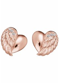 Paar Ohrstecker Engelsrufer "Little magic HERZFL&Uuml;GEL", rosa (ros&eacute;goldfarben, kristallwei&szlig;), Ohrringe, Damen, Silber 925 (Sterlingsilber), Paar Ohrstecker, mit Zirkonia (synth.)
