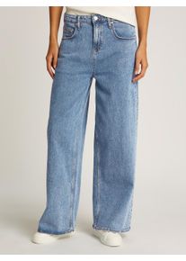 Loose-fit-Jeans Tommy Jeans "CHARLIE MR LOOSE WD", Damen, Gr. 31, L&auml;nge 30, denim medium, Denim/Jeans, Obermaterial: 99% Baumwolle, 1% Elasthan, unifarben, loose fit lang, Jeans Loose-fit-Jeans, mit Logostickerei, Mid Rise