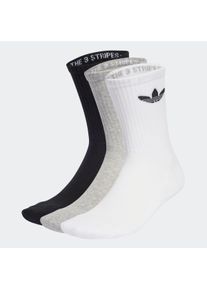 Sportsocken adidas originals "TREFOIL CUSHION CREW SOCKEN, 3 PAAR", Herren, Gr. XS (34/36), schwarz-wei&szlig; (wei&szlig;, medium grau heather, schwarz), Obermaterial: 65% Baumwolle, 31% Polyester, 3% Elasthan, 1% sonstige Fasern, Socken Sportsocken, f&uuml;r Erwachsene, 3er-Pack, mit Logodruck, wadenlang