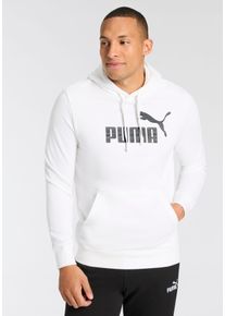 Kapuzensweatshirt Puma "ESS NO. 1 LOGO HOODIE TR", Herren, Gr. M, wei&szlig; (Puma wei&szlig;), Sweatware, Obermaterial: 68% Baumwolle, 32% Polyester, bedruckt, regular fit normal, angesetztes B&uuml;ndchen, Sweatshirts Kapuzensweatshirt, f&uuml;r sportliche und l&auml;ssige Anl&auml;sse, aus weicher Baumwollmischung