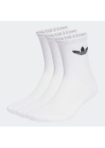 Sportsocken adidas originals "TREFOIL CUSHION CREW SOCKEN, 3 PAAR", Herren, Gr. M (40/42), wei&szlig;, Obermaterial: 65% Baumwolle, 31% Polyester, 3% Elasthan, 1% sonstige Fasern, Socken Sportsocken, f&uuml;r Erwachsene, 3er-Pack, mit Logodruck, wadenlang, Topseller