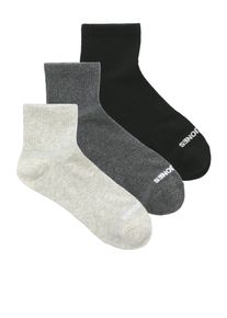Jack & Jones Freizeitsocken JACK & JONES "JACLUCA SHORT TENNIS SOCKS 3 PACK NOOS", Damen, schwarz (schwarz pack:dunkelgrau melange, light grau melange), Baumwollmischung, meliert, Socken Freizeitsocken