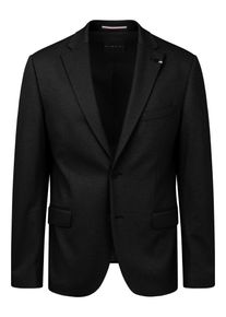 Anzugsakko Bugatti, Herren, Gr. 48, schwarz (290, schwarz), 66% Polyester, 21% Viskose, 10% Polyamid, 3% Elasthan, unifarben, normal, Manschette, Sakkos Anzugsakko, mit Stretchfunktion