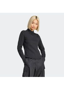 Sweatjacke adidas originals "STRUCTURED INTERLOCK LONGSLEEVE", Damen, Gr. XS, schwarz, Obermaterial: 53% Baumwolle, 47% Polyester, angesetztes B&uuml;ndchen, Sweatjacken Sweatjacke