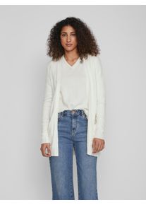 Strickjacke Vila "VIRIL OPEN L/S KNIT CARDIGAN - NOOS", Damen, Gr. S, wei&szlig; (wei&szlig; alyssum), Strick, Obermaterial: 50% Viskose, 27% Nylon, 23% Polyester, unifarben, regular fit h&uuml;ftbedeckend, V-Ausschnitt, Strickjacken Strickjacke, Viskosemischung, regular fit