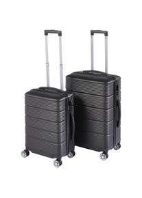 Novel Reisekofferset, Schwarz, Metall, Kunststoff, Textil, 2-teilig, Zahlenschloss, h&ouml;henverstellbarer Teleskopgriff, 360&deg;-Rollensystem, Tragehenkel, Netzfach, Freizeit, Koffer & Taschen, Reisekoffer-Sets