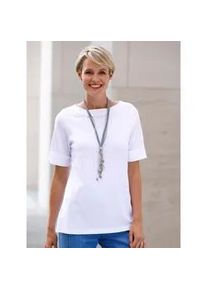 Kurzarmshirt Classic Basics "Shirt", Damen, Gr. 48, wei&szlig;, 100% Baumwolle, unifarben, U-Boot-Ausschnitt, Shirts