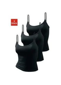 Spaghettitop Vivance ACTIVE, Damen, Gr. 40/42, schwarz, Single Jersey, Obermaterial: 95% Polyamid, 5% Elasthan (LYCRA), unifarben, Basic, k&ouml;rpernah taillenbedeckt, tiefer Rundhals, Tops, aus weicher Microfaser, Topseller